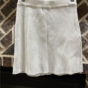 Chic Cream Ribbed Mini Skirt